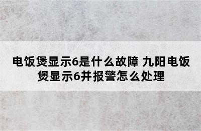 电饭煲显示6是什么故障 九阳电饭煲显示6并报警怎么处理